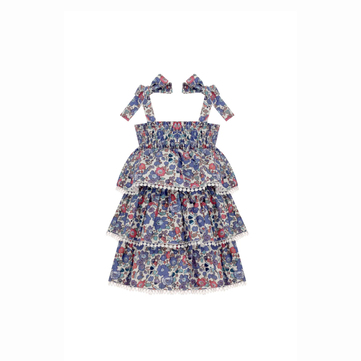 Bleu Lapin Purple Flowers Elbise