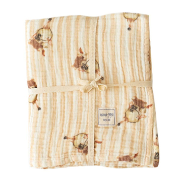 Mama Yoyo Organik Müslin Bebek Battaniyesi Tavşan Desenli