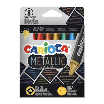 Carioca Jumbo Üçgen Mum Boya Kalemi Metalik 8'li