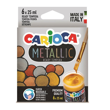 Carioca Süper Yıkanabilir Guaj Boya Metalik 6 Renk x 25 Gr