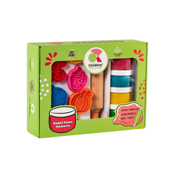 Childgen Play Dough Doğal Oyun Hamurları Premium Kutu Set Meyveler ve Sebzeler