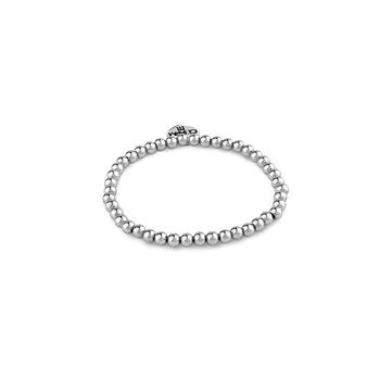 Charm It Silver Stretch Bead Bracelet