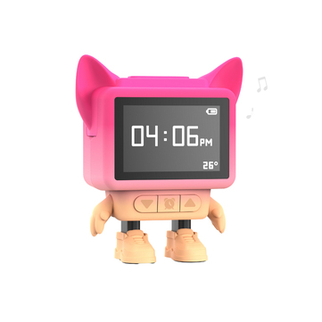 Mob Eğlenceli Dans Eden Pembe Bluetooth Hoparlör ve Çalar Saat