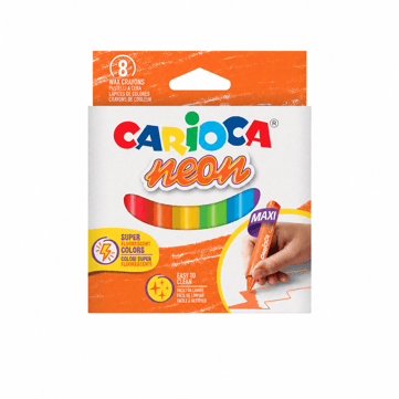 Carioca Jumbo Üçgen Mum Boya Kalemi Neon 8'li