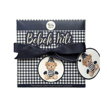 Asu Baby Vintage Bear Lacivert Organik Pamuk Hediye Bebek Kiti