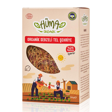 Hüma Organik Tel Şehriye Sebzeli 250 gr