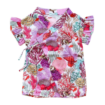 Juste Jolie Red Baby Coral Kimono