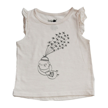 Little Yucca Flutter Üst Ekru