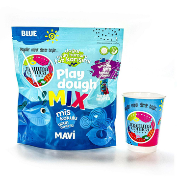 Mammacomica Dough Kendin Yap Kendin Oyna Doğal Oyun Hamuru Toz Karışımı Mavi