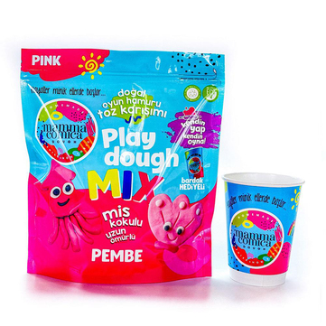 Mammacomica Dough Kendin Yap Kendin Oyna Doğal Oyun Hamuru Toz Karışımı Pembe