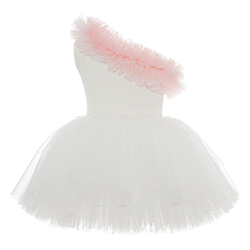 Mini Celebrities Yazlık One Shoulder Pink Ruffle