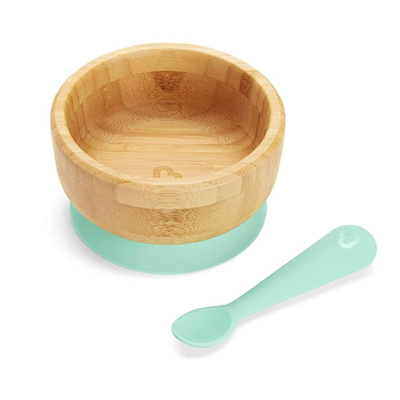 Munchkin Vakumlu Bambu Kase ve Silikon Kaşık Set, 6+ Ay
