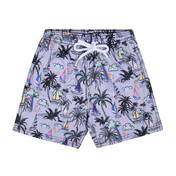 Peralina Lanny Kids Desenli Lila Deniz Şortu