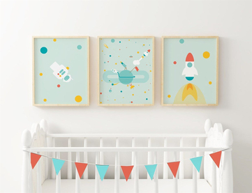 To the Moon and Back 3'lü Çerçevesiz Poster