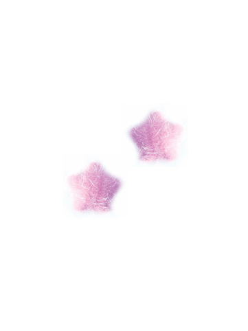 Tres Jolie Lollie Tüylü Yıldız Klips Küpe Pembe