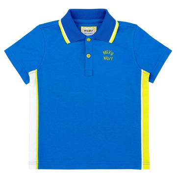 Milky Wilky Polo Yaka Kenar Biyeli Erkek Tişört Mavi