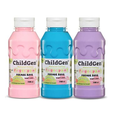 ChildGen Play Dough Süper Yıkanabilir Parmak Boya 3x350 ml Pastel Set 2