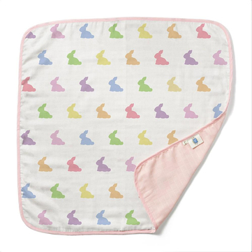 Deux Lapin Rainbow Lapin Pink Çift Kat Müslin Battaniye