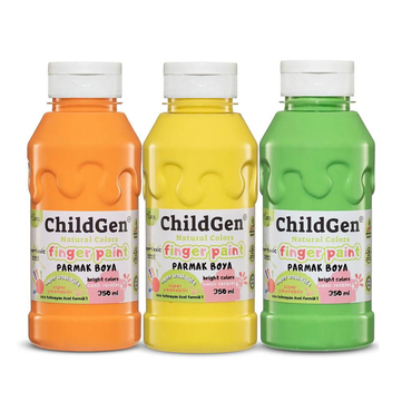 ChildGen Play Dough Süper Yıkanabilir Parmak Boya 3x350 ml Pastel Set 1