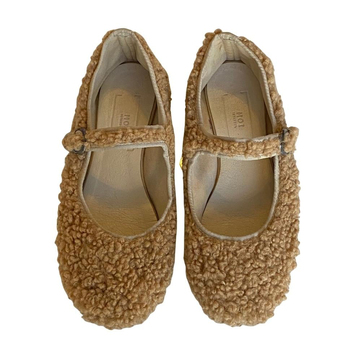 Moi Tan Teddy Mary Jane Flats Taba Babet - 38
