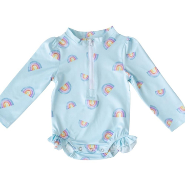 Mama Yoyo UV Korumalı Uzun Kollu Alttan Çıtçıtlı Mayo Gökkuşağı
