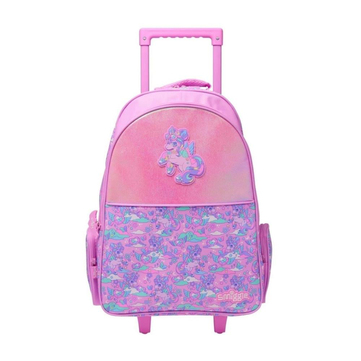 Smiggle Trailbalzer Klasik Çekçekli Unicorn Desenli Işıklı Tekerlekli Okul Çantası