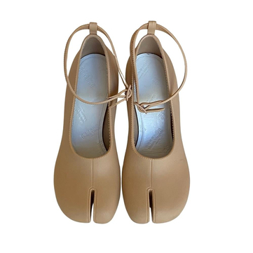 Maison Margiela Mary Jane Krem Topuklu Ayakkabı - 37