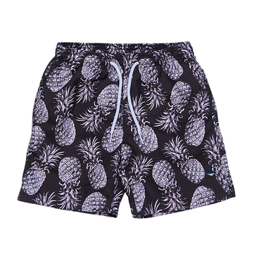 Peralina Zack Siyah Ananas Desenli Deniz Şortu