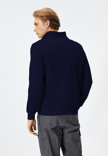 Lacivert 3 İplik Dik Yaka oversize sweatshirt
