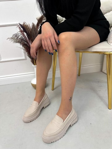 Bej Cilt (Clay) Kadın Loafer