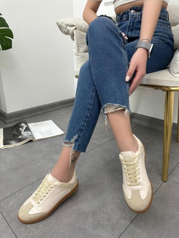 Bej Cilt (Greece) Kadın Bağcıklı Sneakers
