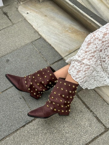 Kahve Süet (Rucci) Trok Detay Kadın Çizme