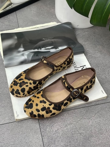 Leopar (Berry) Düz Taban Kadın Babet