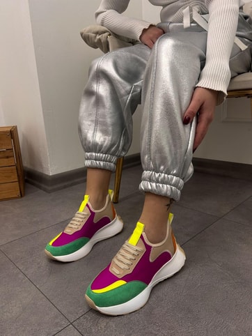 Oranj Mor Triko (Mines) Kadın Bağcıklı Sneakers