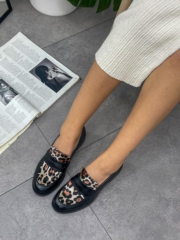 Siyah Cilt Leoparlı (Your) Kadın Loafer