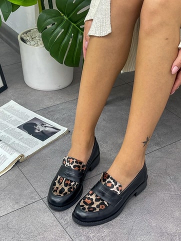 Siyah Cilt Leoparlı (Your) Kadın Loafer