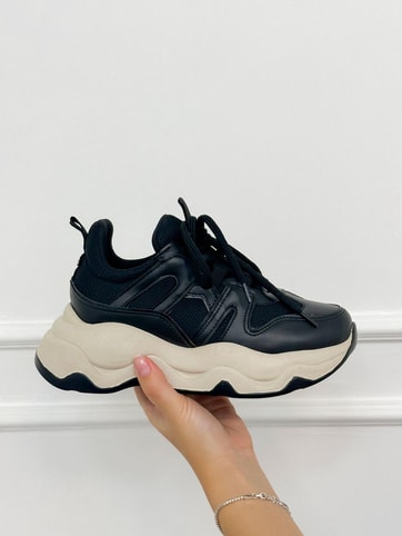 Siyah Deri (Port) Kadın Sneakers