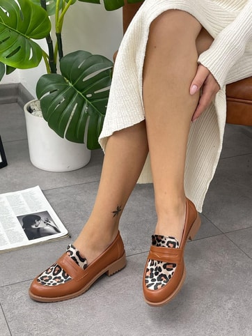 Taba Cilt Leoparlı (Your) Kadın Loafer
