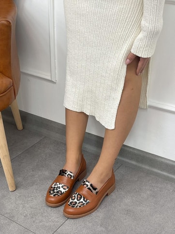 Taba Cilt Leoparlı (Your) Kadın Loafer