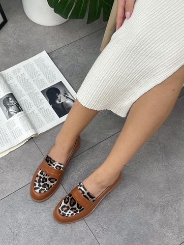 Taba Cilt Leoparlı (Your) Kadın Loafer