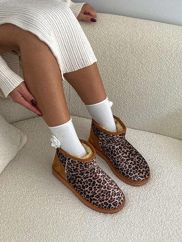 Taba Leoparlı Kar Botu (Mini) Kadın Bot