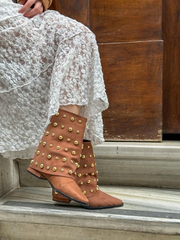 Taba Süet (Rucci) Trok Detay Kadın Çizme
