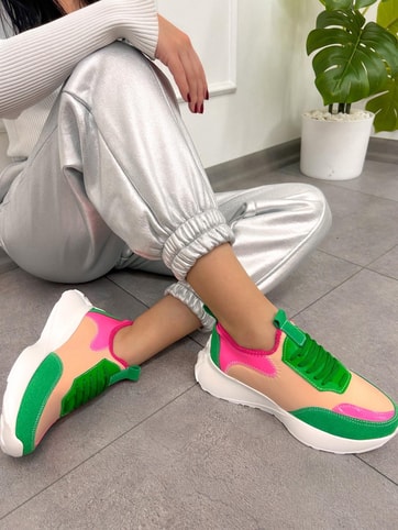 Yeşil Pembe (Mines) Kadın Sneakers