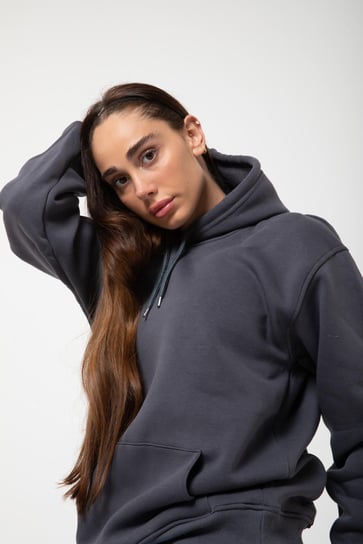 Füme Unisex Rahat Kalıp Kapuşonlu Hoodie