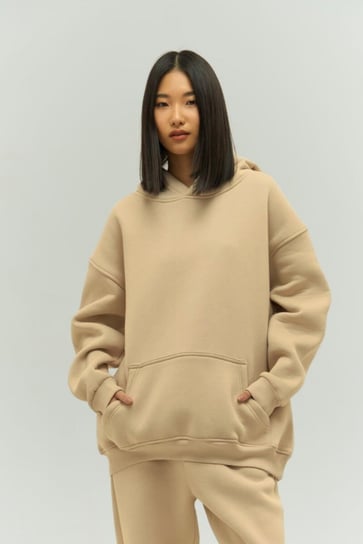 Vizon Oversize Kapuşonlu Kadın sweatshirt