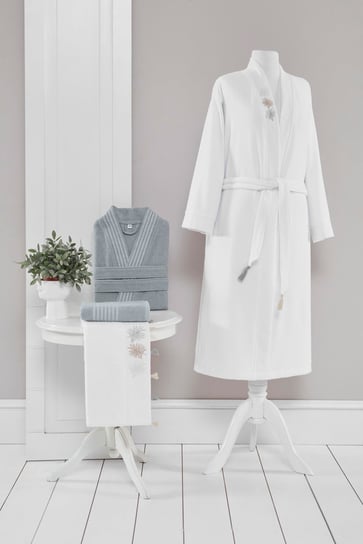 Ines Coin-Lace Luxart Nakış Aile Bornoz Set