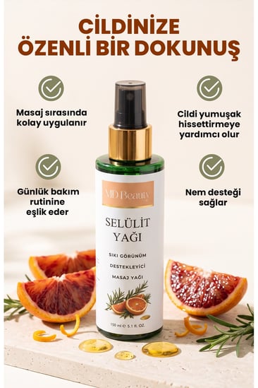MD Beauty Selülit Karşıtı Sıkılaştırıcı Masaj Yağı
