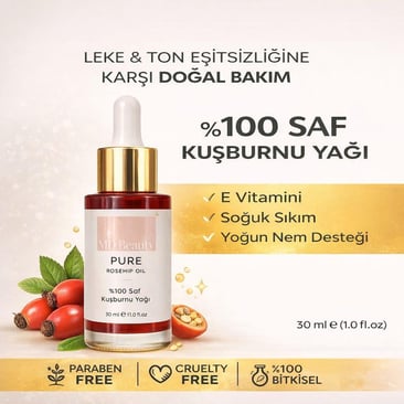 MD Beauty %100 Saf Soğuk Sıkım Kuşburnu Yağı 30 ml