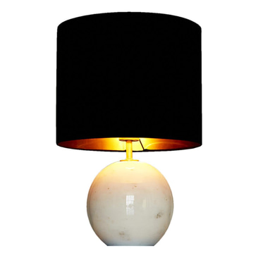 Round Beyaz Mermer Abajur