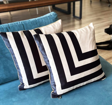 Stripes Kadife Yastık 2'li Set